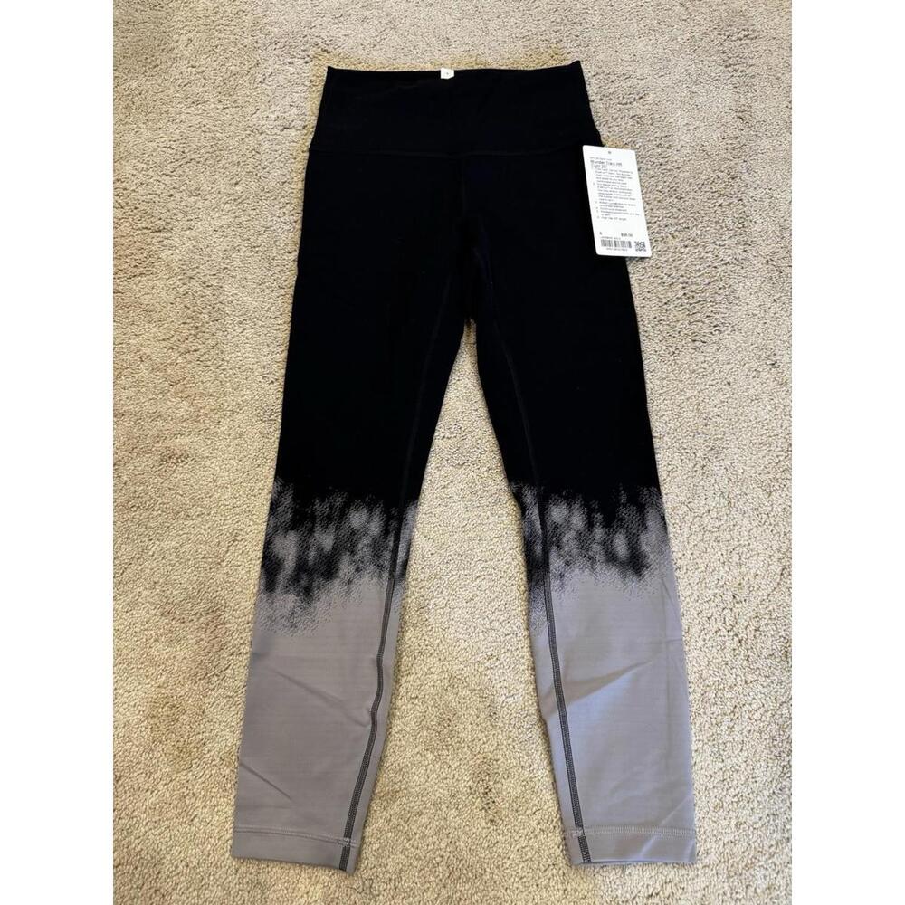 NWT Lululemon Wunder Train HR Tight 25" Everlux Size 6 ACL2 Gray/Black